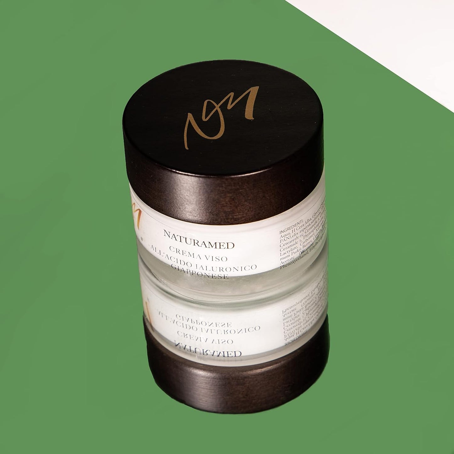 Box Cosmetico All’Acido Ialuronico Giapponese 100% Puro - Bio Crema E Siero Viso, Crema Contorno Occhi E Massaggiatore Jade Roller Con Pietra Gua Sha in Giada - Cosmetici Vegani Made in Italy