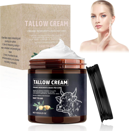 Crema per La Pelle Di Sego Di Manzo,Crema Idratante Al Sego Di Manzo,Cura Della Pelle Al Sego Di Manzo,Lozione Naturale Crema Al Sego per La Cura Della Pelle Viso E Corpo