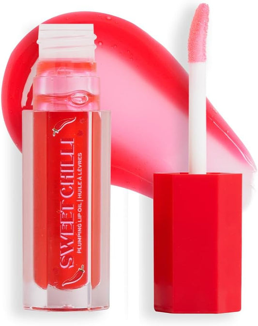 , Olio Labbra Volumizzante Sweet Chilli, Effetto Lucido, Contiene Vitamina E, Rosso, 4Ml